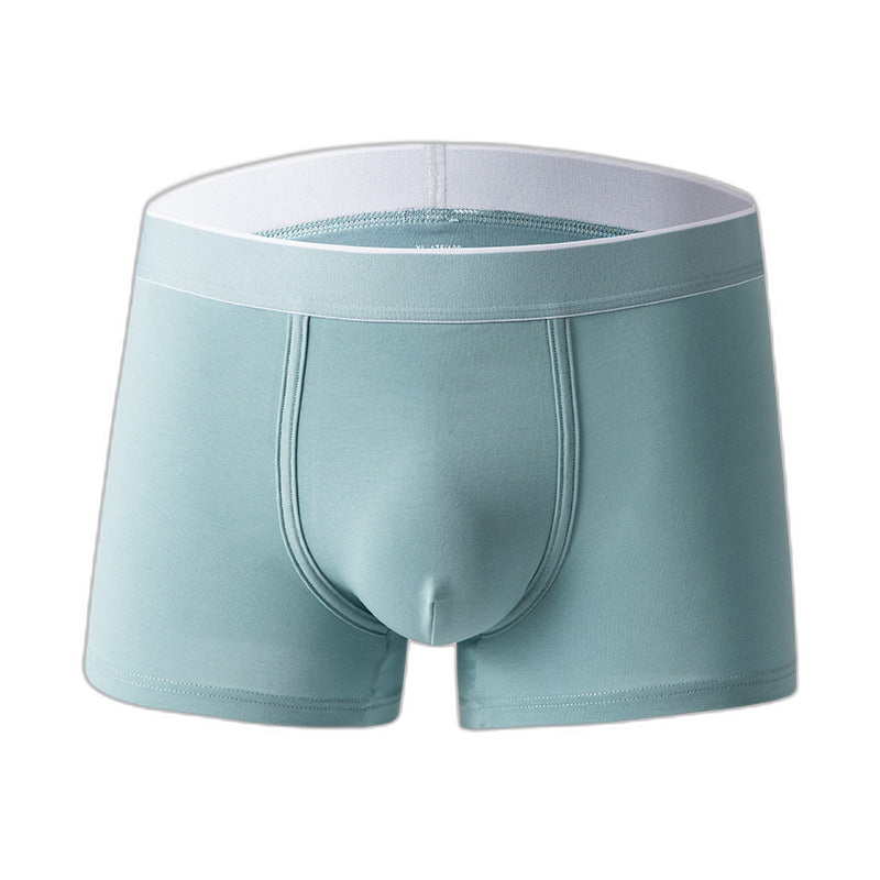 4Pcs Men's Cotton Solid Mid-rise Trunks