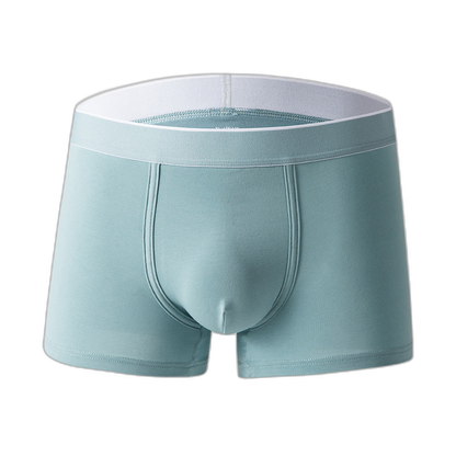 4Pcs Men's Cotton Solid Mid-rise Trunks