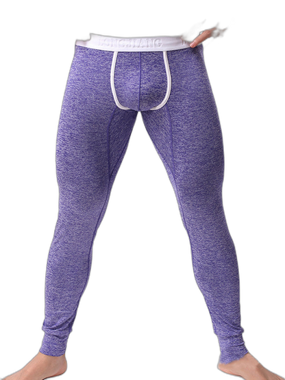 Men's U-Convex Pouch Sexy Base Layer Warm Pants Sleep Pants