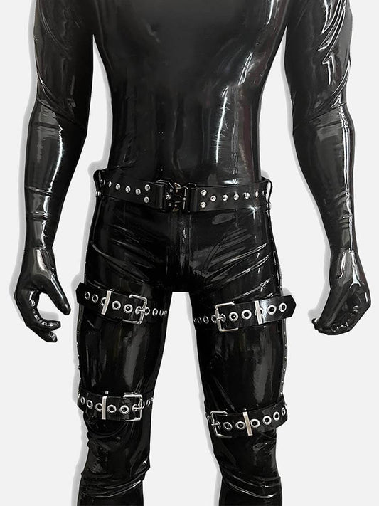 Sexy Black Studded Silicone Leg Restraint Strap
