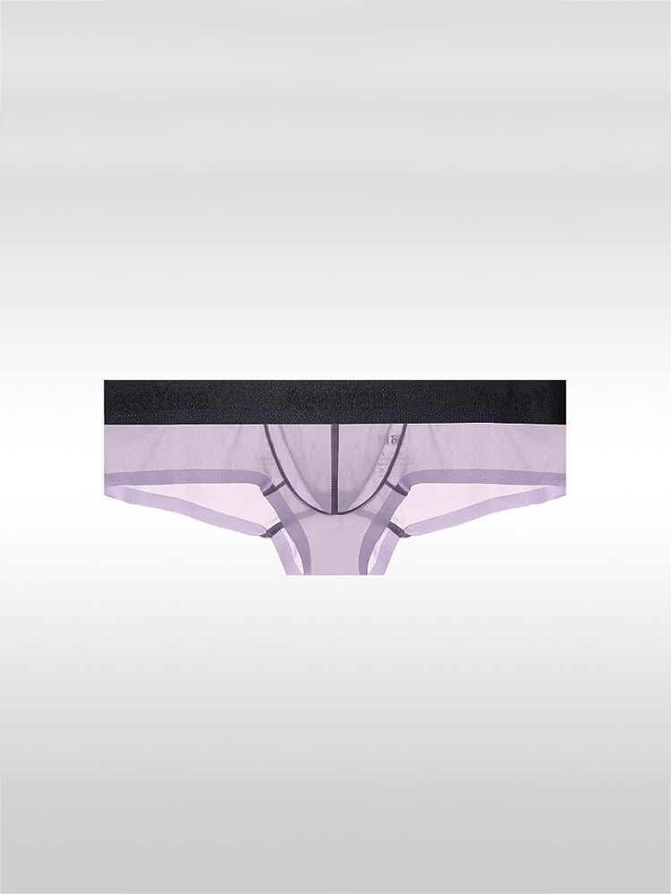 Men's Sexy Low-Rise Stretch Sheer Ice Silk Boxer Briefs