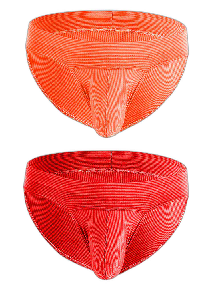 2 Pack Ball Support Pouch Ribbed Men's Bikini Underwear
