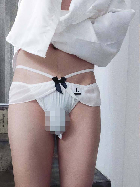 Men's Sexy Bow Ruffle Low Rise Briefs