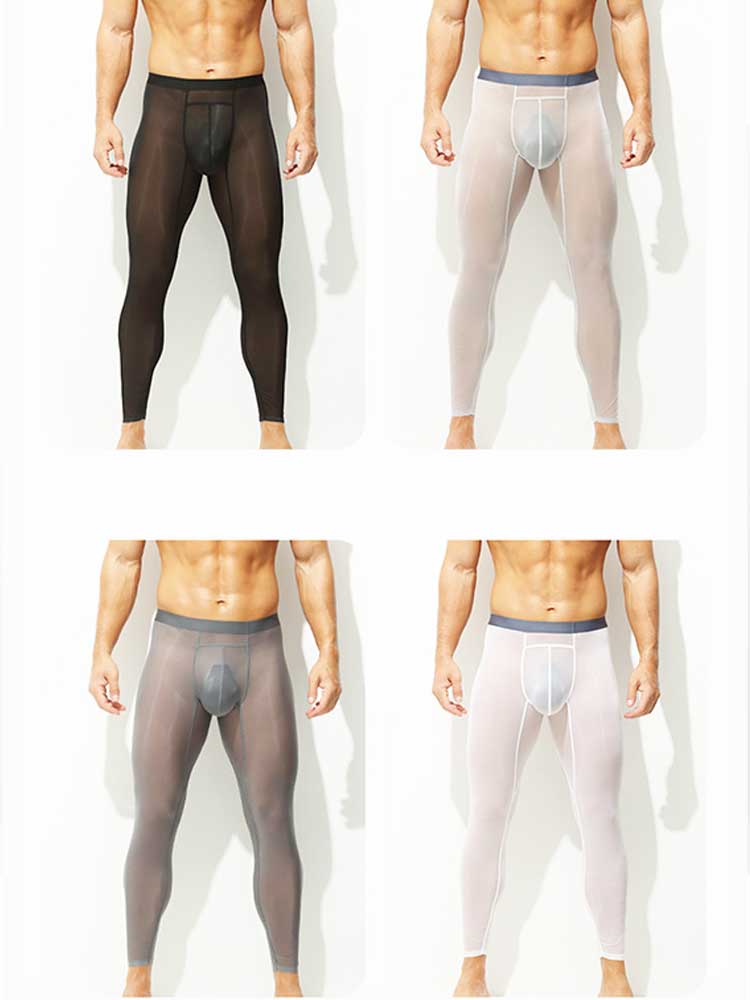 Men's Tight Stretchy Sheer Athletic Base Layer Leggings