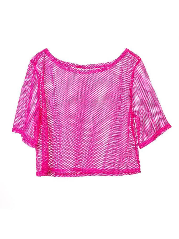 Men's Fishnet Mesh Party/Prom Cropped T-shirt