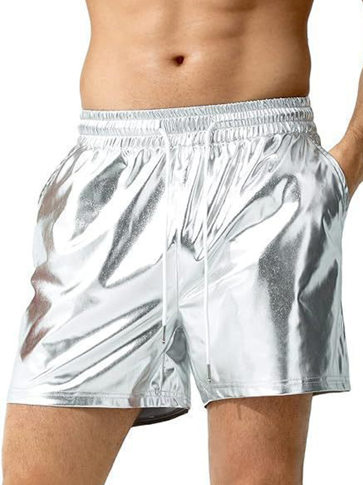 Men's Shiny Leather Shorts 