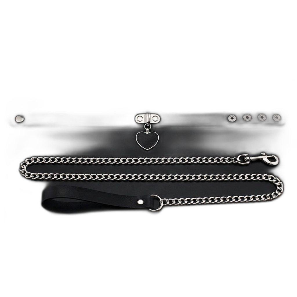 Black Heart Leash Choker