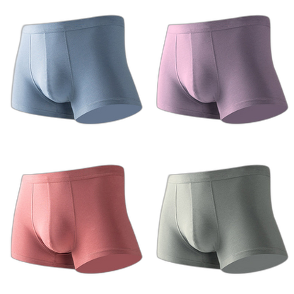 4Pcs Modal Pure Color Thin U Convex Boxer Briefs For Men