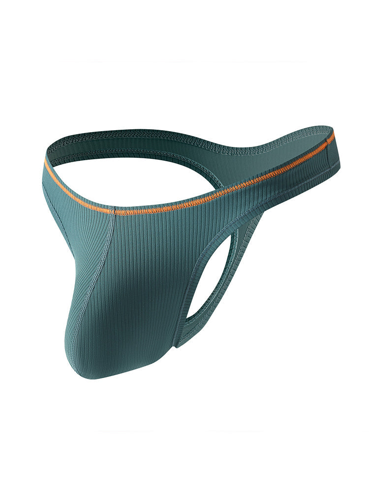 4 Pack Men's Low-Rise Solid Thongs with Reinforced Edging