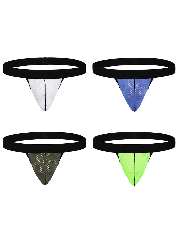 4 Pack Men's Single Pouch Ice Silk Sexy Thong