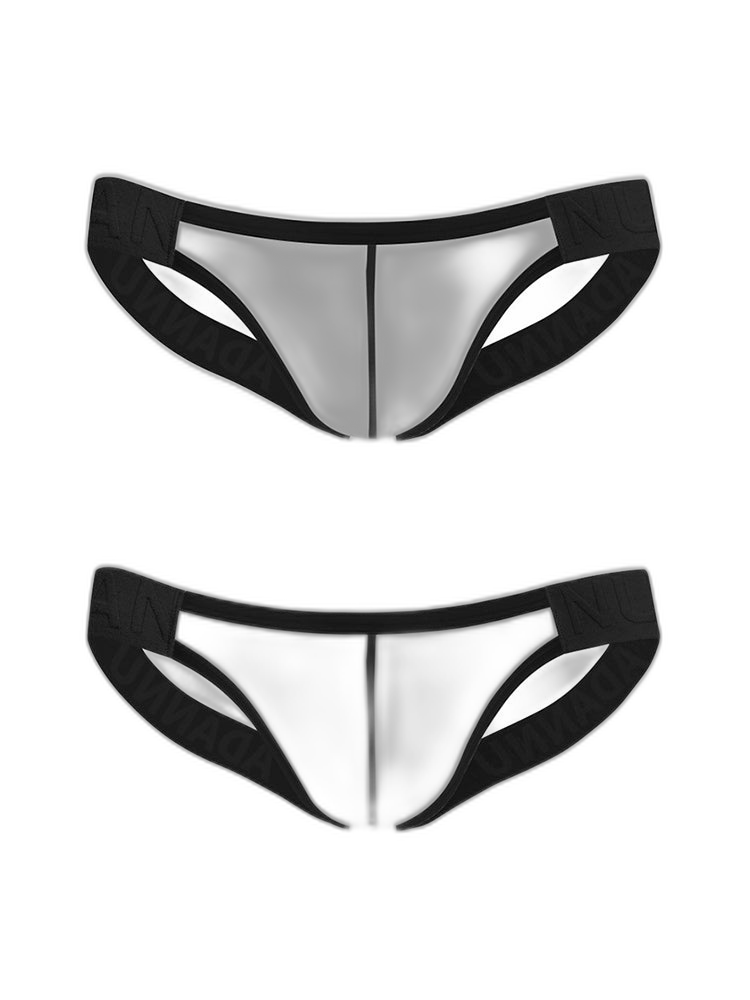 2 Pack Men's Sheer No-Waistband Jockstrap with Textured Pattern