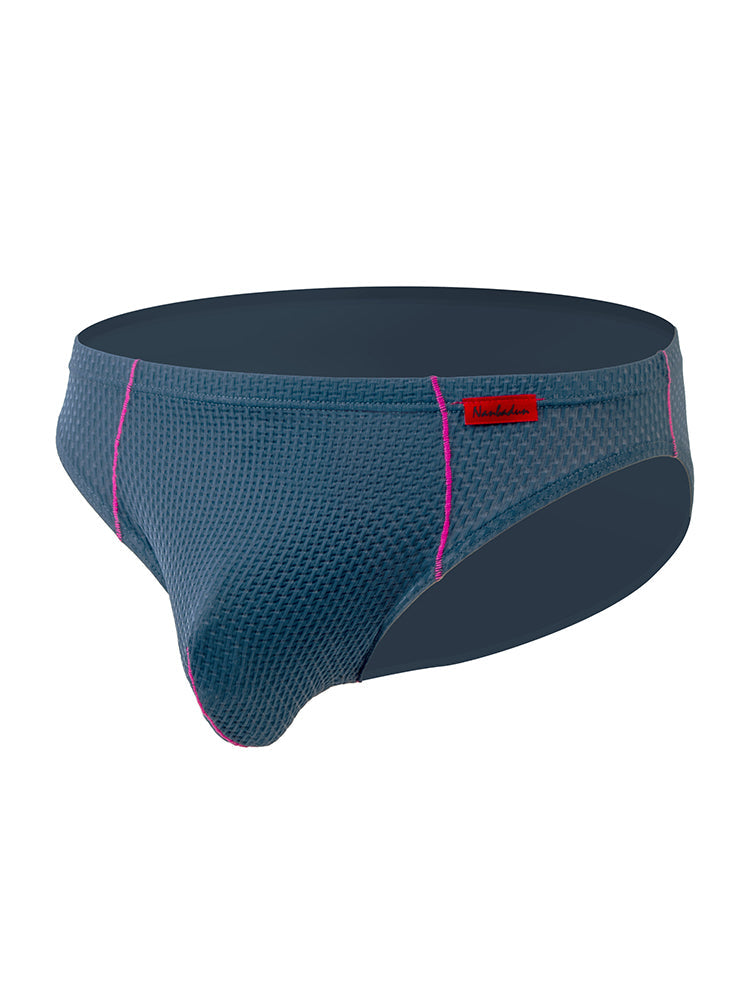 3 Pack Men's Nylon Plaid Lift Hip Briefs Triangle Briefs