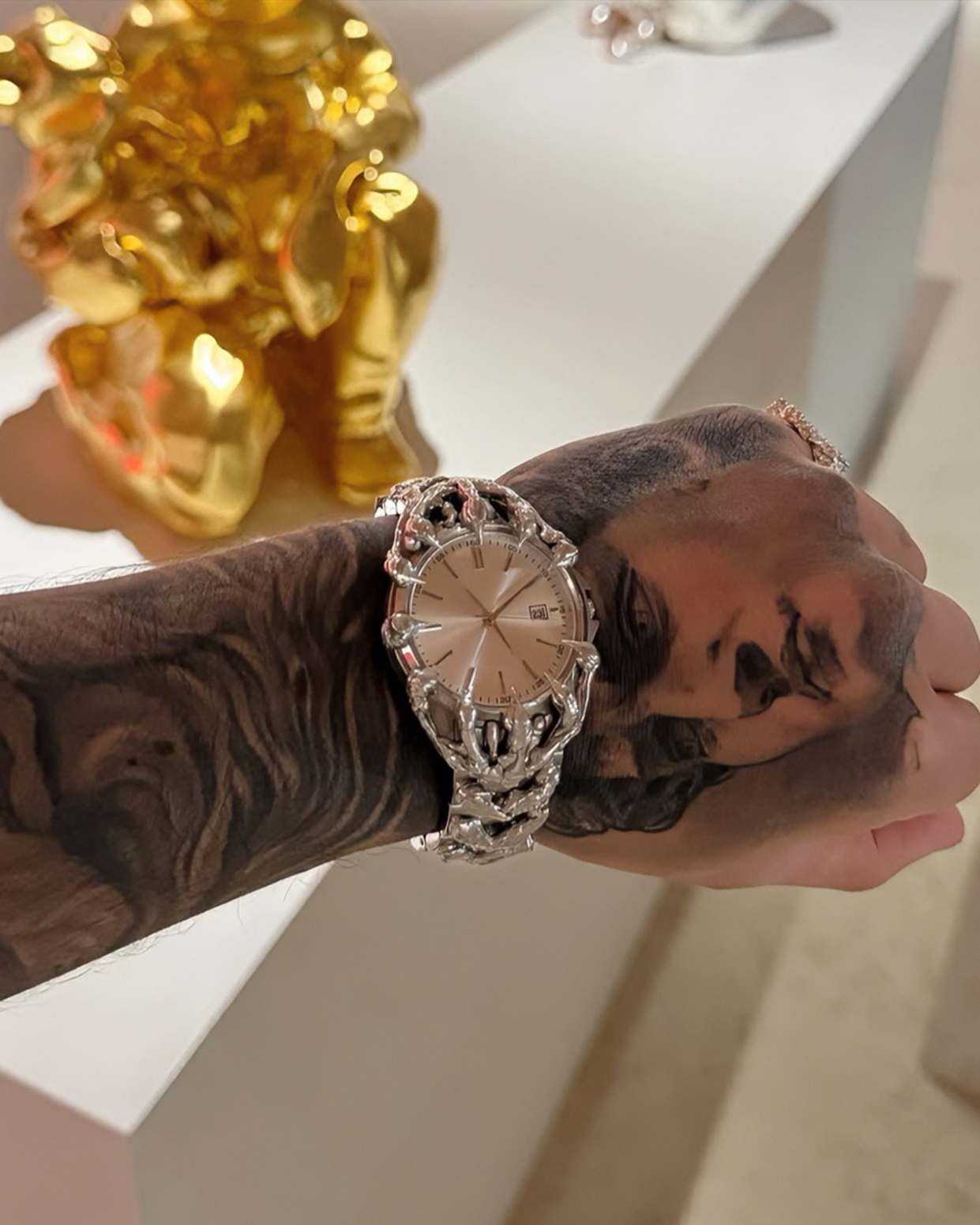 Futuristic Sculptural Metal Watch