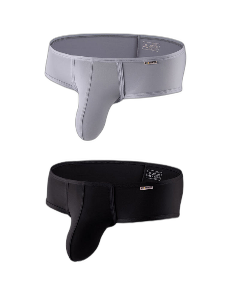 2 Pack Men's Low-Rise Contoured Pouch Stretch Fit Sporty Cut Trunks