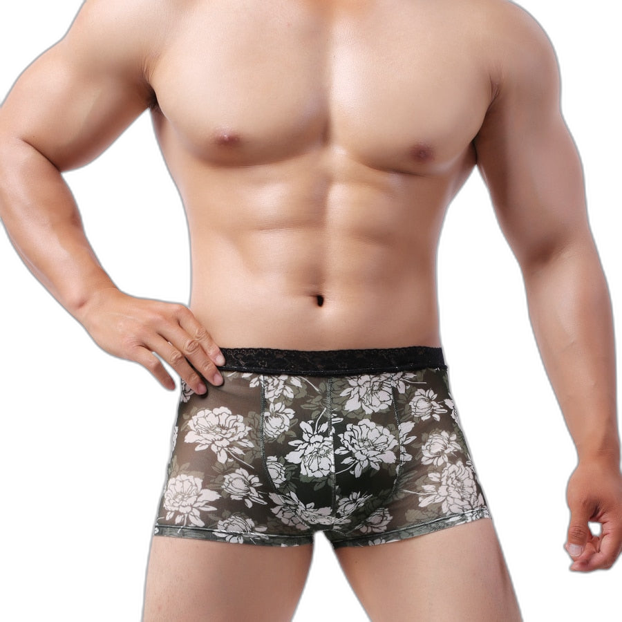 Tight Floral Print Boxer Briefs