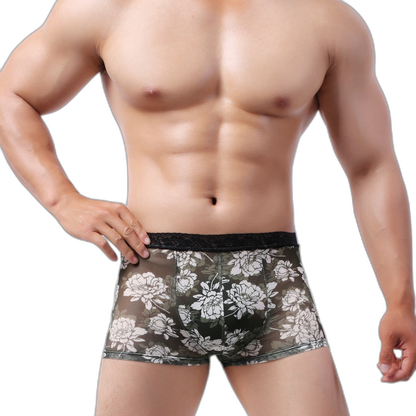 Tight Floral Print Boxer Briefs