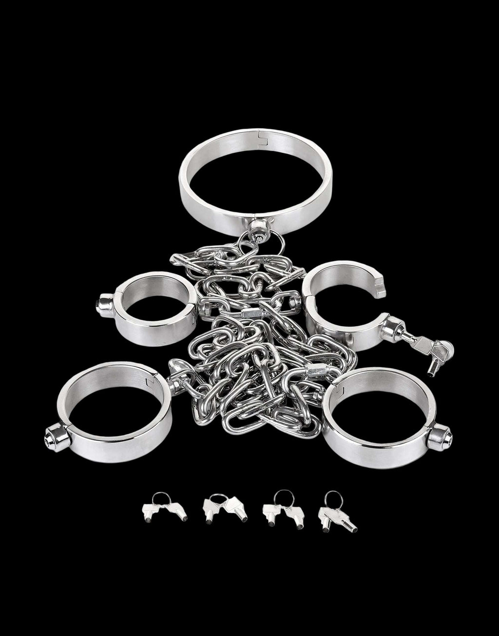 Stainless Steel Neck, Wrist, and Ankle Restraints (Push-Button Lock)
