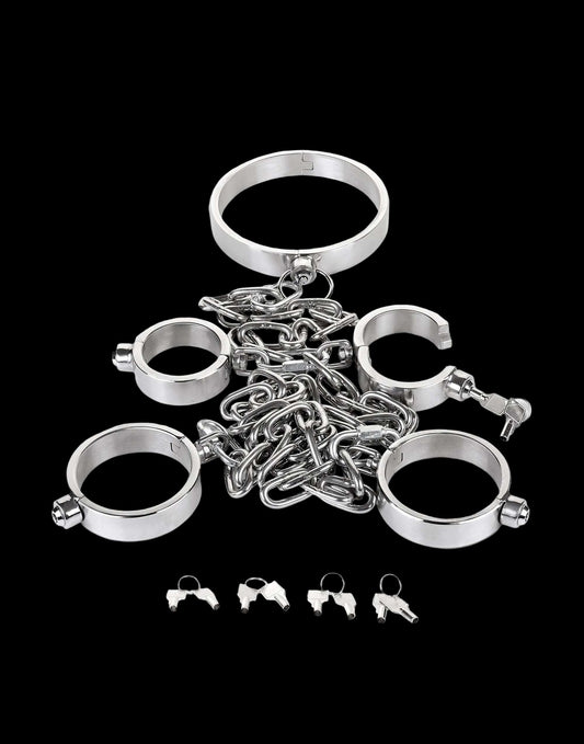 Stainless Steel Neck, Wrist, and Ankle Restraints (Push-Button Lock)