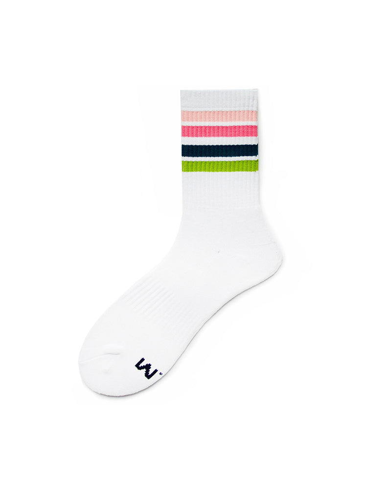 D.M Rainbow Striped Sports Cotton Socks