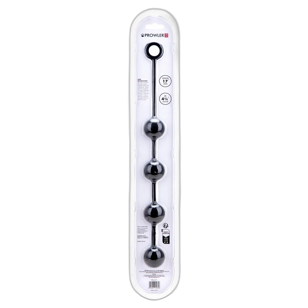 Prowler RED Silicone Anal Beads Black Medium