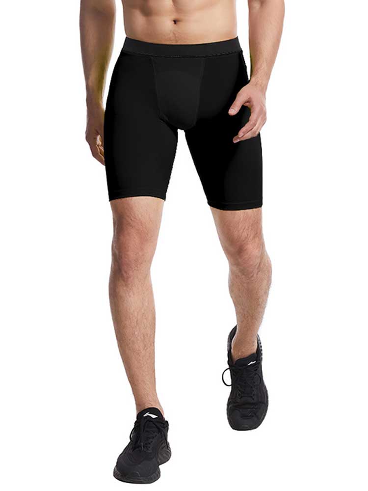 Men's Solid Color Slim Shaping T-shirt and Shorts