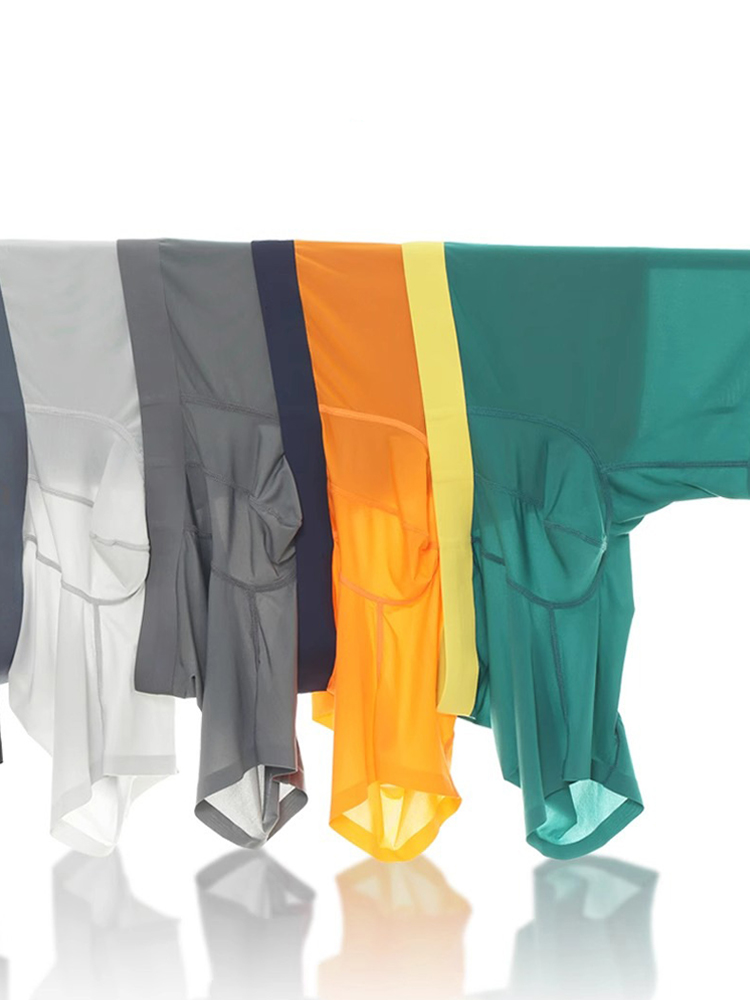 3 Pack Men's Ice Silk Athletic Long Boxer Briefs