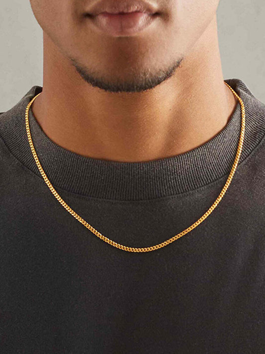 Simple Hip-Hop 3mm Stainless Steel Cuban Necklace