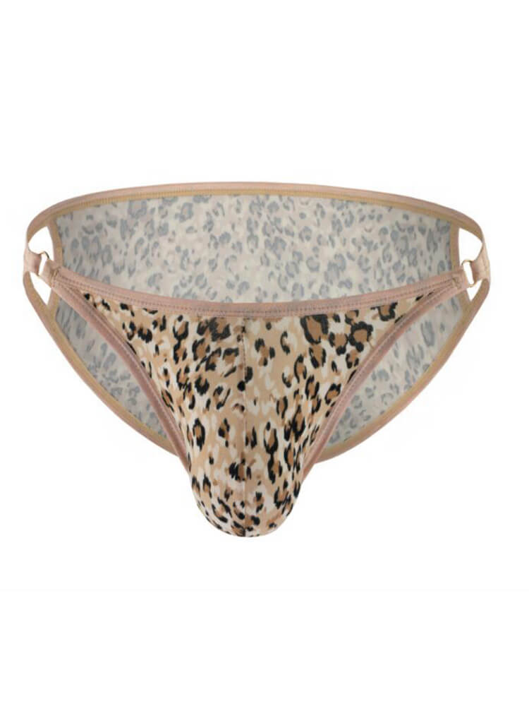 Men's Sexy Low-Rise Leopard Print Cotton Thong