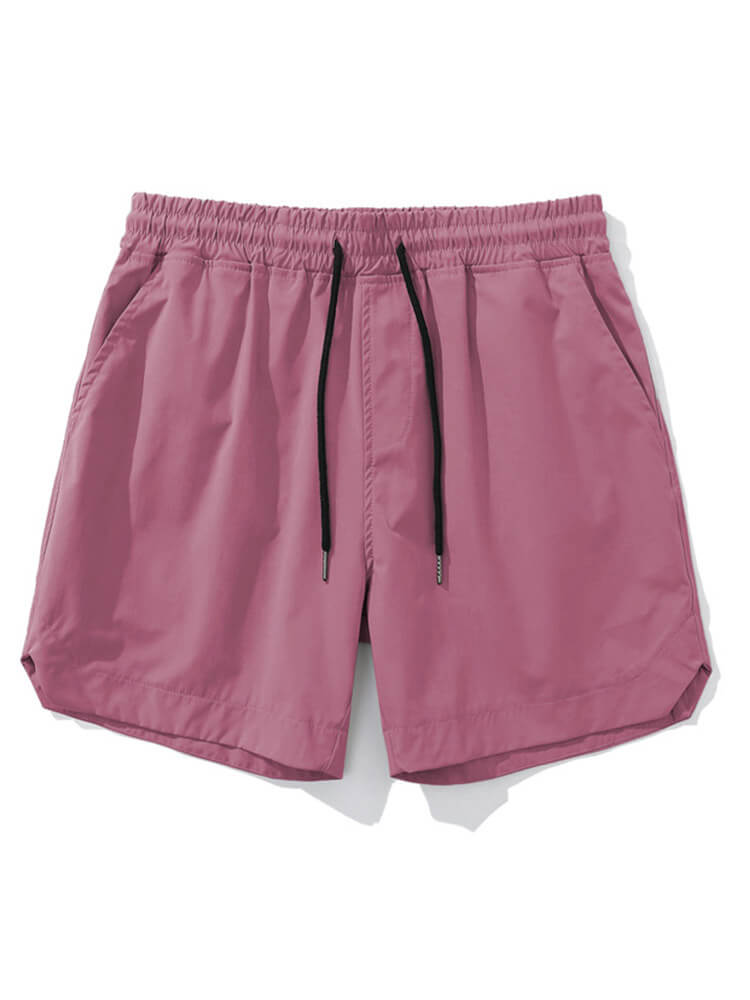 Men's Solid-Color Quick-Dry Side Slits Athletic Shorts