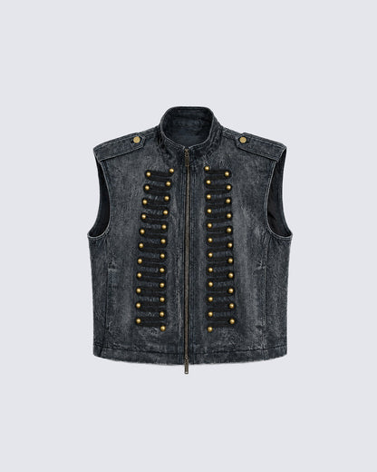 New Napoleon Denim Vest Jacket
