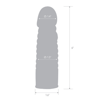 Blue Line 6inch Ribbed Realistic Penis Enhancing Sleeve Extension