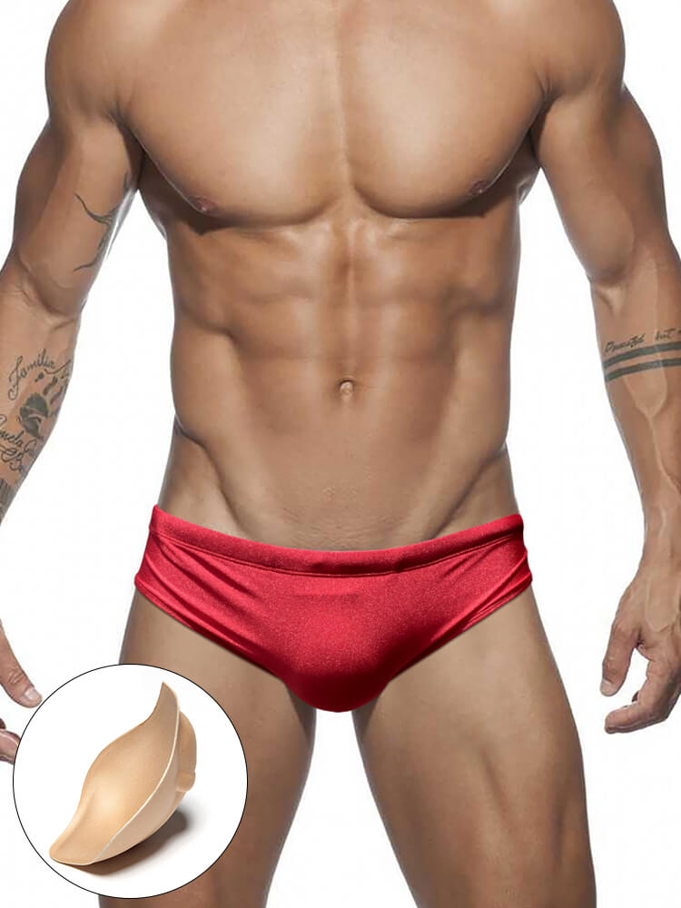 Men's Solid Color Shiny Sexy Triangle Swim Briefs