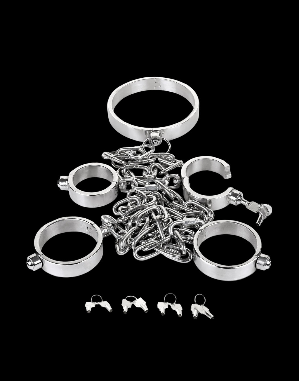Stainless Steel Neck, Wrist, and Ankle Restraints (Push-Button Lock)