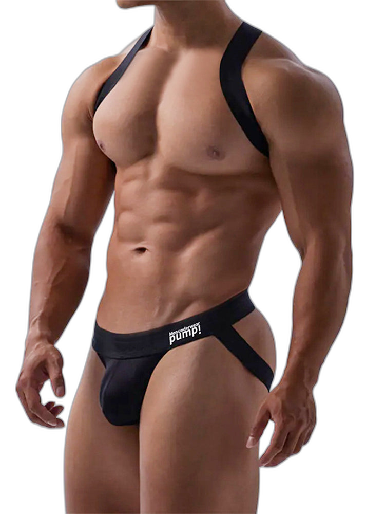 Men's Athletic High-Elasticity Compression Activewear Shoulder Strap & Underwear