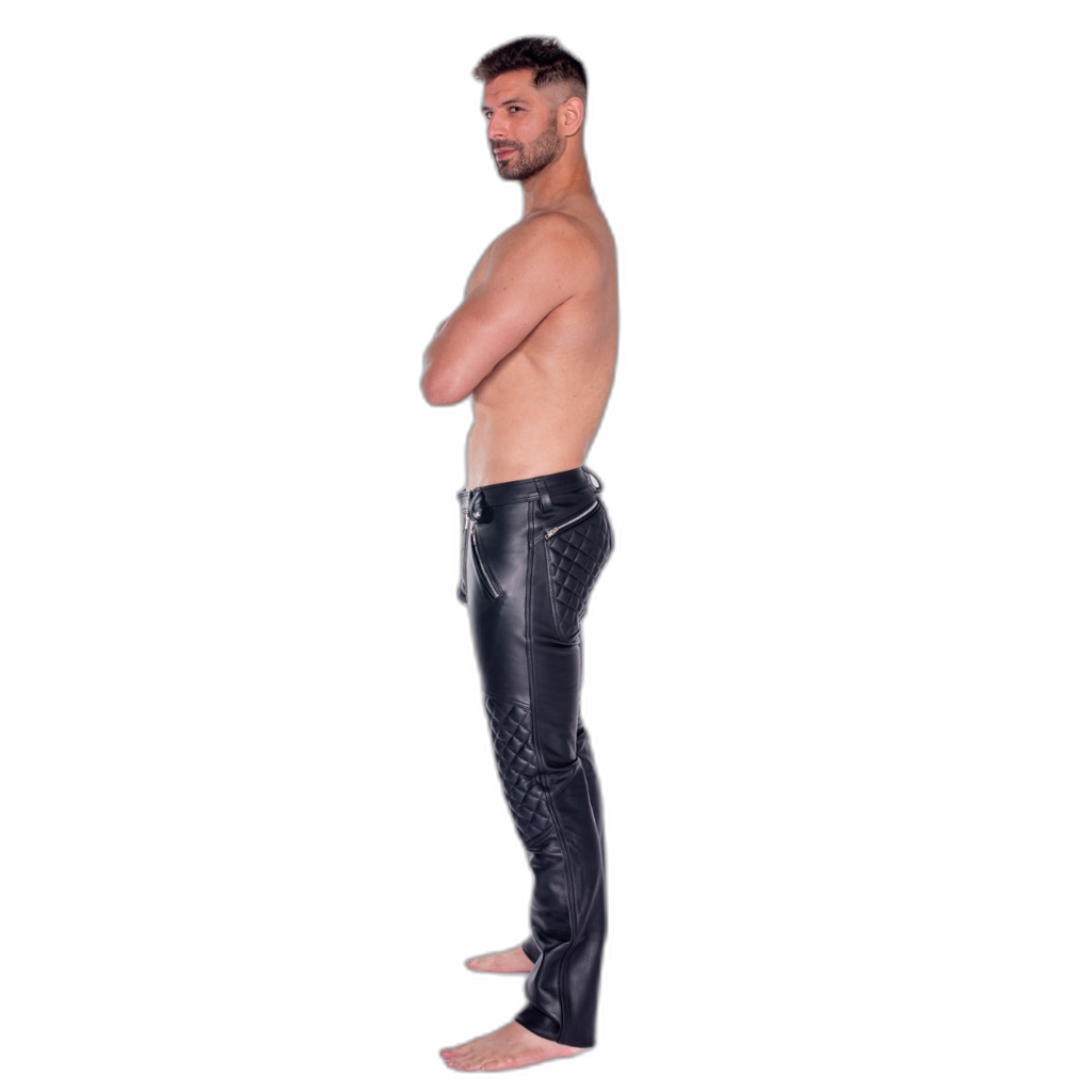 Prowler RED Quilted Leather Sailor Jeans Black