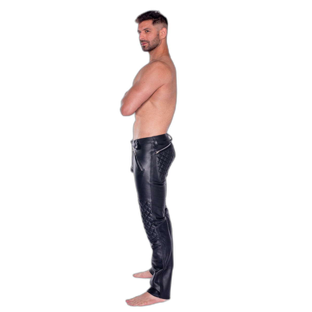 Prowler RED Quilted Leather Sailor Jeans Black