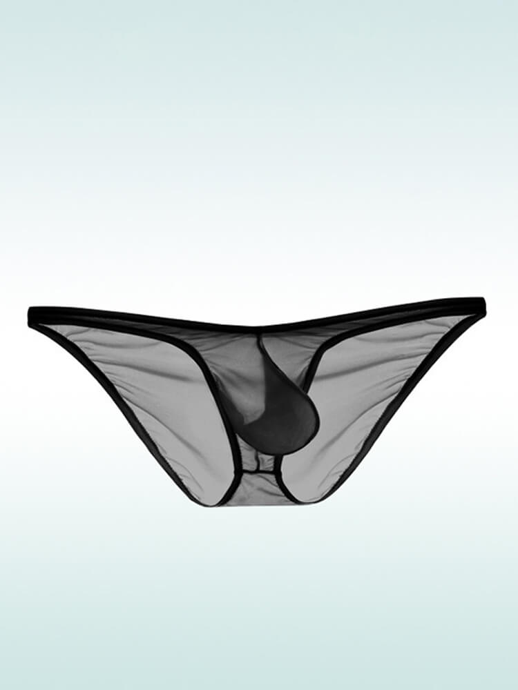 Men's Sexy Thin Transparent Low-Rise One-Piece Briefs