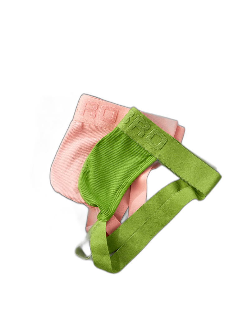 2 Pack Men's Ribbed U-Pouch Sexy Jockstrap