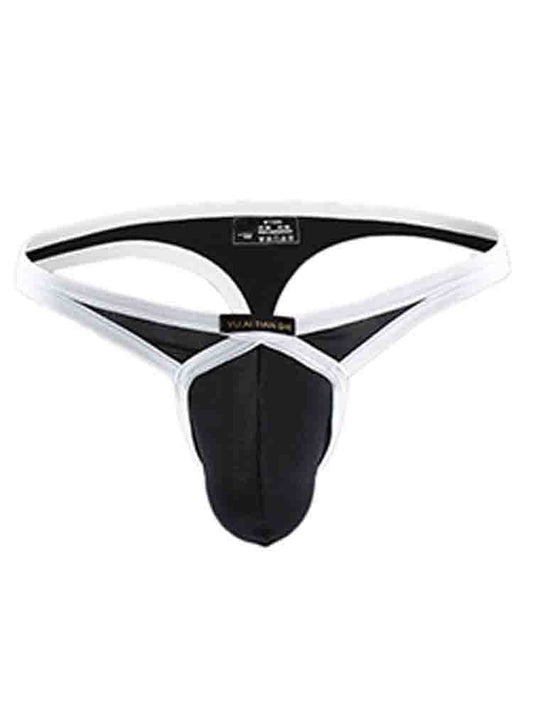 Men's Solid Color Stretch Low Rise Nylon Thong