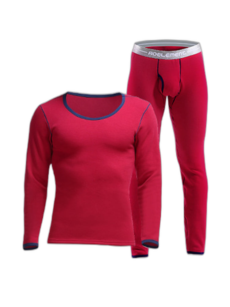 Fleece Lined Men's Thermal Underwear With Support Pouch