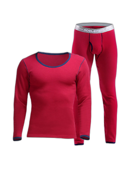 Fleece Lined Men's Thermal Underwear With Support Pouch