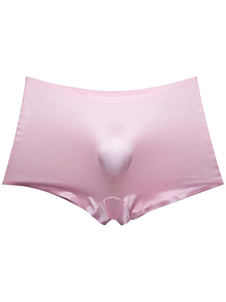Men's Solid Color Ice Silk Seamless Thin Trunks