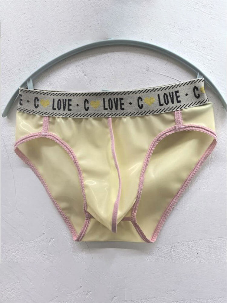 Men's Elastic Sexy Edged Latex Briefs