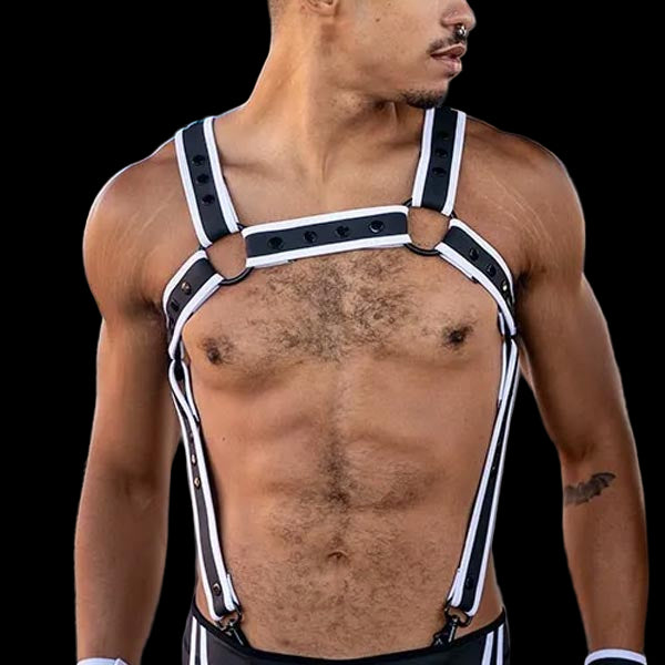 Mr.S Leather FuckGear Crossbow Harness Black/White