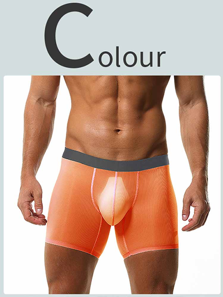 Men's Ice Silk Breathable Lengthened Boxer Briefs