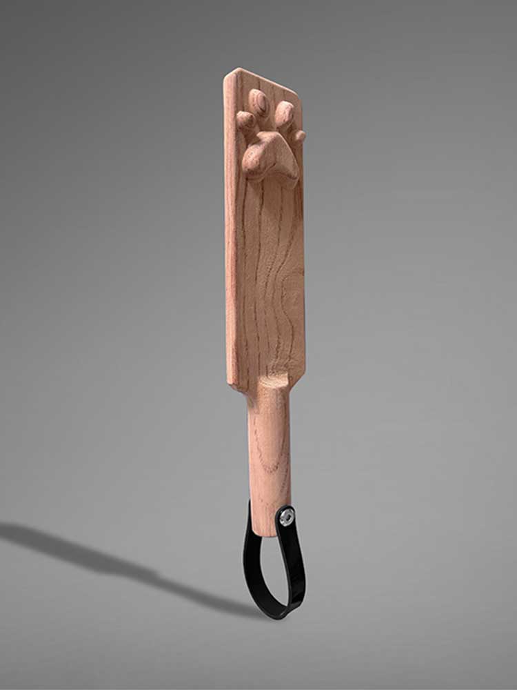 Unisex Paw & M Print Wooden Spanking Paddle