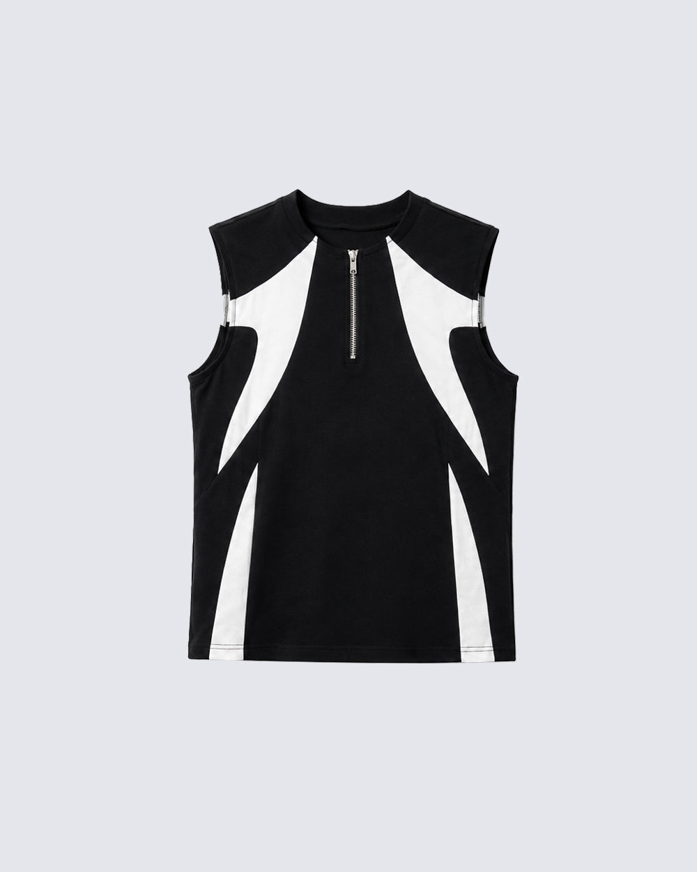KIIKIO Sport Color-Block Half-Zip Tank Top