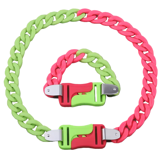 Acrylic Chain Green/Pink