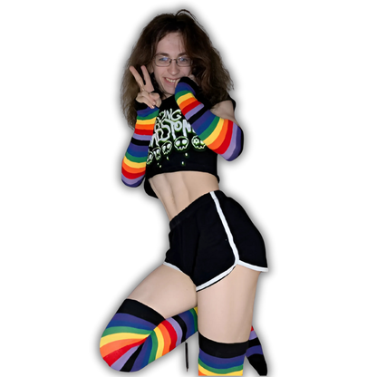 Rainbow Thigh High & Sleeves
