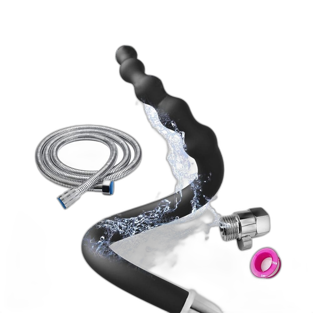 Beaded Anal Shower Wand - Enema Kit - 360° Deep Rinse
